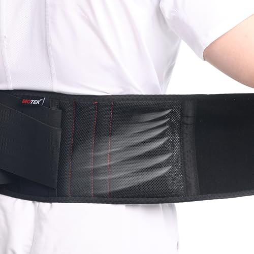 MOTEK Back Support Brace for Men & Women (Large 36-48") | Breathable Material, Lightweight Support, Dual Adjustable Straps | Lower Back Pain Relief | Lumbar Support Large (36-48")