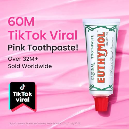 EUTHYMOL Pink Toothpaste Duo 3.7 oz Each | Original & Whitening Toothpaste