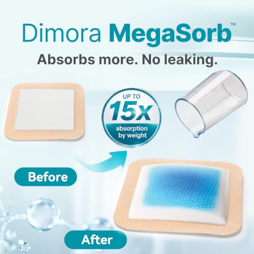 Dimora Silicone Foam Dressing 4"x4" for Wound Care Bed Sore Patches 20 Pack 4" x 4" (20 PCS) 4" x 4" (20 Pack)