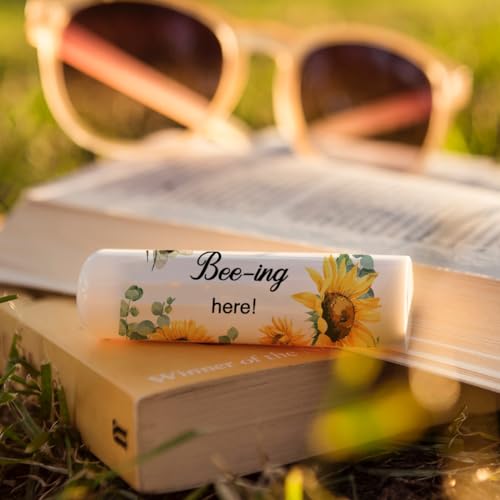 OLYCRAFT 100Pcs 4 Styles Bee Lip Balm Labels Stickers 2.1x1.7 inch Self-Adhesive Favor Lip Balms Bee Honeycomb Stickers with Thank You Words for Lipstick Wrapping Decorations Birthday Party Supplies Bee Theme