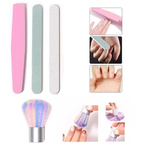 Manicure Kit Set - Nail File and Buffer, Nail Cleaning Brush, Nail Finger Separator for Salon Nail Art