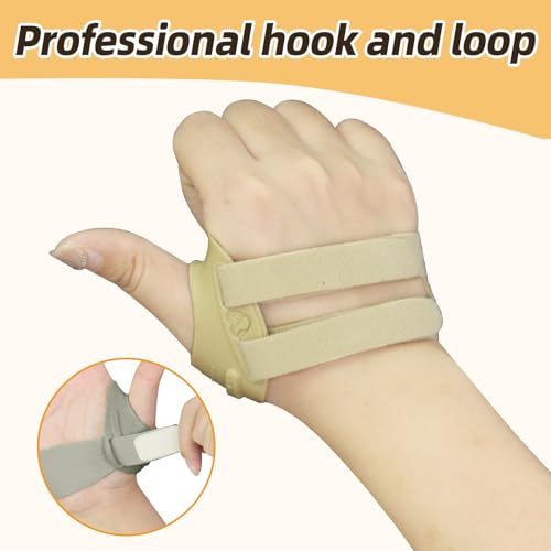 CMC Thumb Brace, Osteoarthritis Thumb Splint(Right Hand,Khaki,L) Khaki-Right Hand Large
