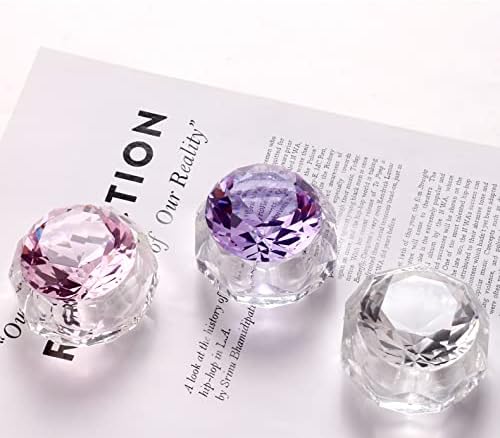 Nail Art Duffel Dish (for Liquid Powder) Nail Crystal Bowl Glass Nail Cup Nail Glass Products Nail Art Manicure Care Tools Scalp Nail Scalp Nail Salon Gel Nail Home Salon (Clear Crystal) - BeesActive Australia