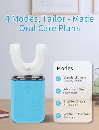 U-Shaped Electric Toothbrush with 4 Cleaning Modes, U Toothbrush Adult with Magnetic Contact Charging, U Toothbrush for Busy Professionals & Travelers