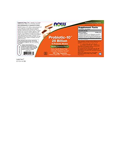 NOW Foods Probiotic-10 25 Billion, 100 Count (Pack of 3) 100 Count (Pack of 3)