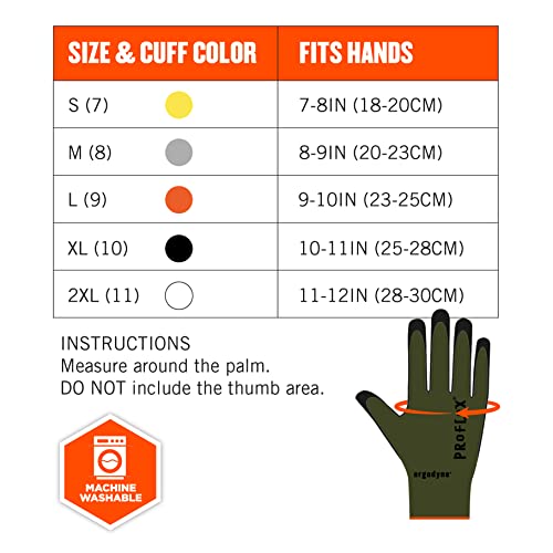 Ergodyne ProFlex 7042 Cut Resistant Work Gloves, ANSI A4, Contact Heat Resistant, Sandy Nitrile Coated Palms, 18g Aramid Medium