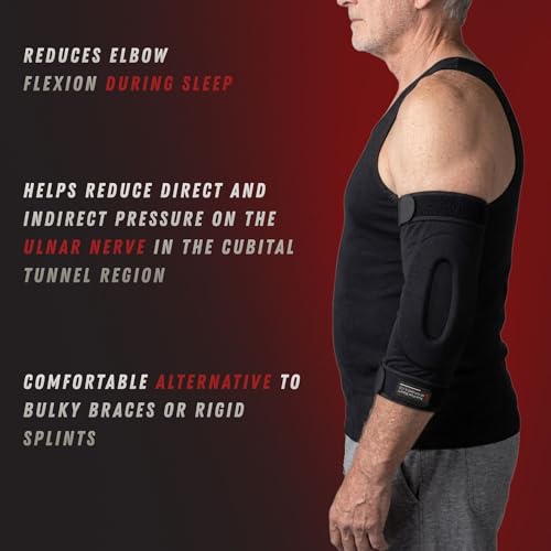 CubiFloat™ Elbow Sleeve – Adjustable Elbow Support for the Cubital Tunnel, Ulnar Nerve Pressure Relief & Sleep Positioning Small