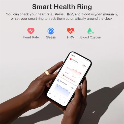 Smart Ring for Women Men, Sleep Activity Health Tracking Ring, Gold 9 9#