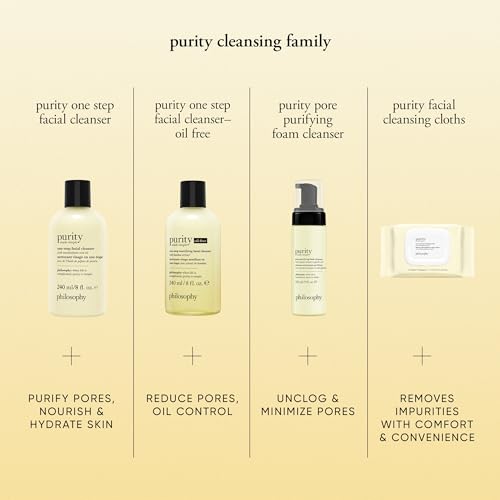 philosophy purity made simple pore purifying foaming facial cleanser - with papaya enzyme & glycolic acid - face wash removes dirt and impurities from pores - 5 fl oz