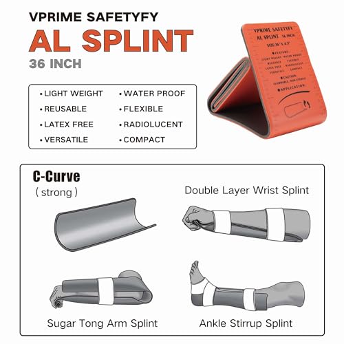 First Aid Splint, 36" Aluminum Waterproof Emergency Splint Kit 2 Pack
