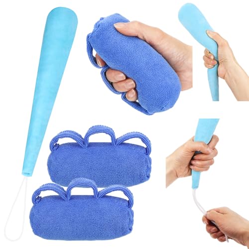 6 Pcs Palm Protector for Hand Contracture Carrot Shape Cushion Fluff Finger Contracture Cushion with Elastic Band & Finger Sepereter Prevent Hand Contracture for Parkinson Dementia Arthritis