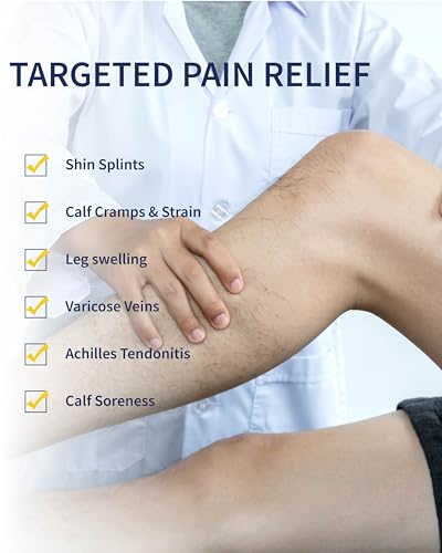 Modetro Sports Calf Compression Sleeves - Leg Sleeves for Men and Women - Shin Splint Relief Support Brace Running Flights Small-Medium Gray