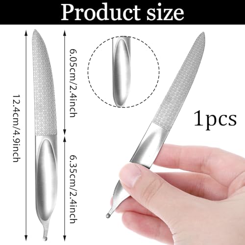 Curved Nail File 4.9 in Metal Double-Sided Toenail File for Thick Toenails