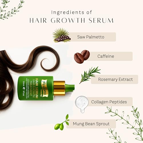 Hair Growth Serum – Advanced Biotin with Caffeine, Peptides, Botanical Extract for Thicker, Fuller, Longer Hair, Reduces Hair Thinning, Hair Regrowth Tonic, Hair Loss Treatment for Men & Women, 30ml