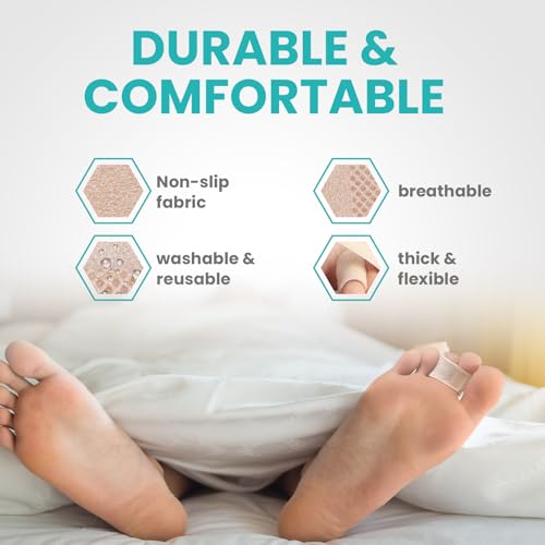 Promifun 10 Pack Fabric Hammer Toe Corrector, Reusable Broken Toe Protectors Taped Wraps, Hammertoe Straightener, Toe Splint for Broken Toe, Crooked Toes, Bent Toes （Brown 5L+5S） Brown Multi-Size(10 Pack)