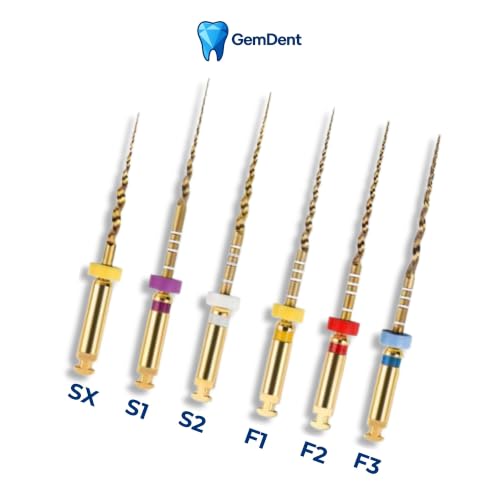 Assrorted PT Style Gold Heat Activated NiTi Endo Rotary Files Endodontic Dental 21MM #SX-F3 Assorted