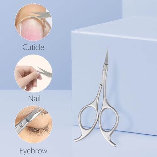 Butterfly-Tail Nail Cuticle Scissors: More Stable Anti-slip Multi-Faceted Sandblasted Grooming Scissors Stainless Steel Cuticle Cutter, Eyebrow Eyelash Nose Hair Manicure Kit for Women, 1 PACK A1-butterfly Tail Scissor 1