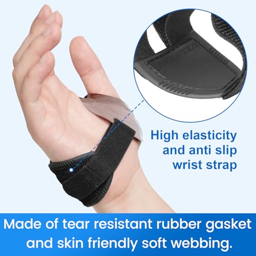 Velpeau Replaceable Strap for CMC Thumb Brace, Semi-Elastic Webbing Strap, Non-slip, Soft and Skin Friendly, Latex Free, Without Limiting Hand Function, Fits Both Hands (Black, Medium)