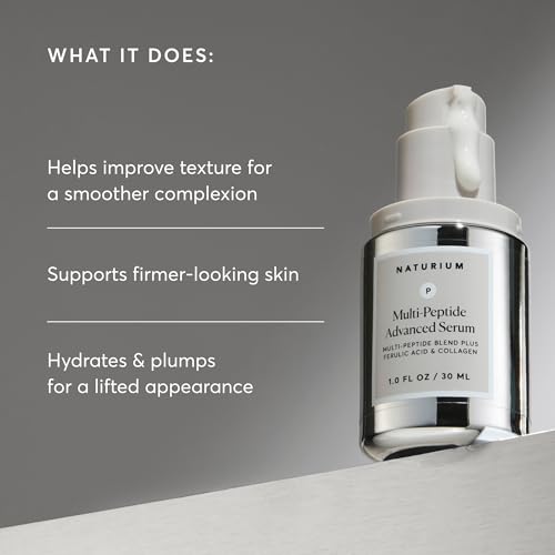 Naturium Multi-Peptide Advanced Serum, Ferulic Acid & Collagen, 1 fl oz 1 Fl Oz (Pack of 1)