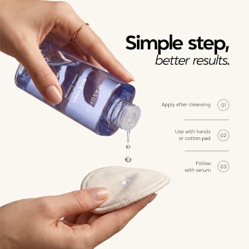 Masofta Blue PDRN Toner with Salmon DNA, Copper Peptide, Multi-Peptide Complex & Red Ginseng | Hydrating Glass-Skin Toner with Centella Extract for Plump, Firm, Dewy-Looking Skin | 5.1 fl oz