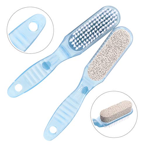 Healifty 2-in-1 Foot File Nail Brush with Ergonomic Non-Slip Handle and Soft Bristles for Nail Dust Cleaning Dead Skin Removal and Foot Care at Home or Travel 6.69X1.18X1.57In