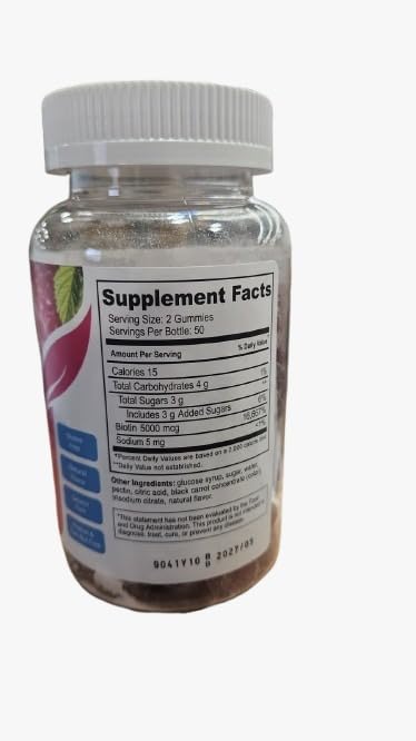 YUM-V'S Biotin Gummies – High Potency Biotin Vitamins 10,000 mcg – Natural Raspberry Flavor Hair Vitamins – Kosher Hair Skin and Nails Gummies (100 Count) (Pack of 2) 1 Count (Pack of 2)