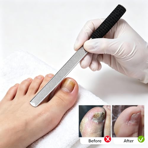 Heavy Duty Metal Toenail File for Thick Nails & Ingrown Lifter - SJYT3 Black Wrapped+silver Lifter