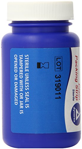 Dynarex 3402 Plain Packing Strip, Sterile Wound Care, 100% Cotton Woven Medical Packing Strip, Soft & Absorbent, 1/2" x 5 Yard. 1 Count (Pack of 1)