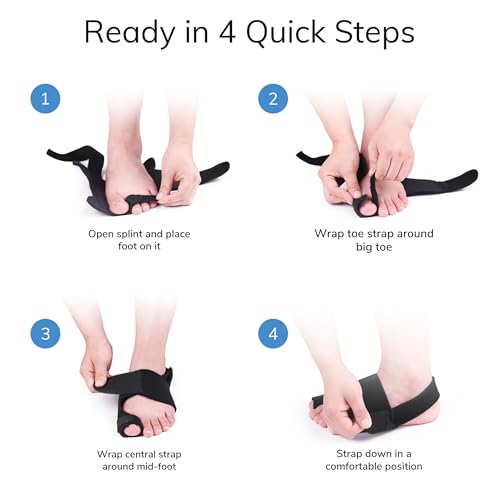 Fittest Pro Bunion Corrector (2pcs), Orthopedic Bunion Splint, Big Toe Separator Pain Relief, Non-Surgical Hallux Valgus Correction, Hammer Toe Straightener, Day Night Support