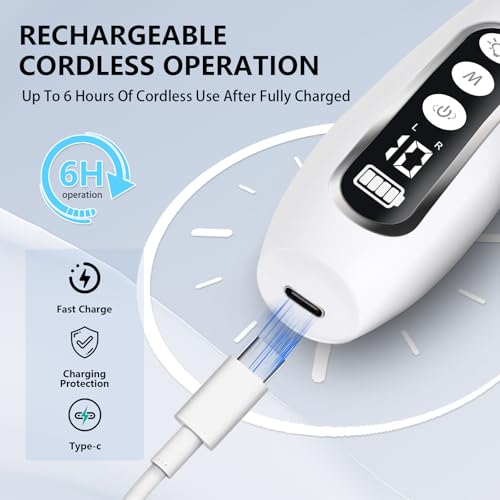 Electric Nail File Drill Cordless 2000 mAh Rechargeable 10-Speed Nail Filer White