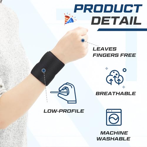 4 Pack Wrist Brace Adjustable for Cheerleading Tumbling,Black Black
