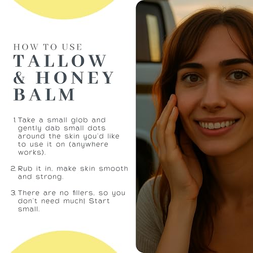 Vanman's Tallow and Honey Balm With No Added Scent - Face Moisturizer with Grass-Fed/Finished Beef Tallow for Skin, Organic Raw Honey and Beeswax, Cold Pressed Olive Oil - 2 oz Classic - Unscented 2 Ounce (Pack of 1)
