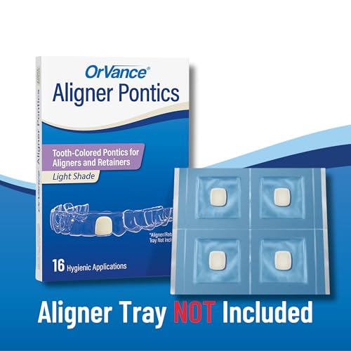 ORVANCE Aligner Pontics - Light Shade (32 Count) | Fills The Space of Missing Teeth in Clear aligners and Retainer Trays
