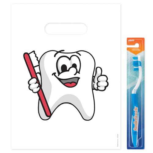 Tootie Tooth Dental Giveaway Bags, 9" x 12", 100 Pack 9" x 12"