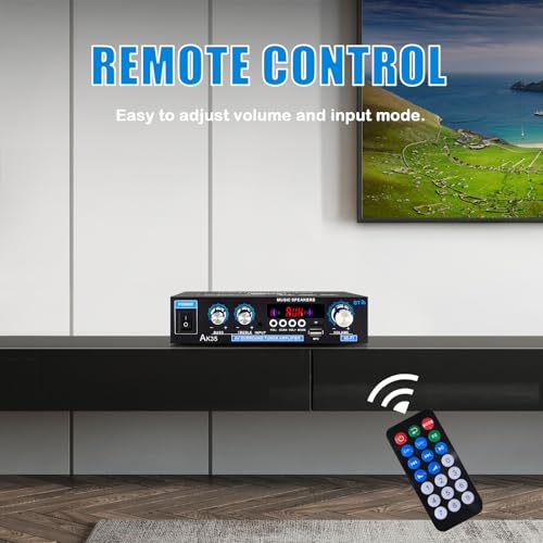 WOOPKER AK35 200W Stereo Audio Amplifier Bluetooth 5.0, 2.0 Channel black-AK35