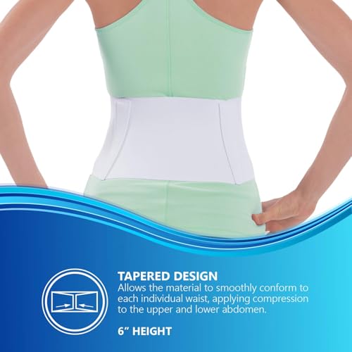 NYOrtho Tapered Abdominal Binder - Firm Compression Wrap - Breathable Stomach Support Post Injury or Surgery - with Contoured Body-Specific Design - 24-30 Inch - Made in USA 6 Inch High