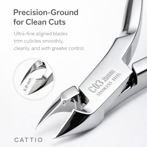 Cuticle Trimmer with Cuticle Pusher and Cutter, Professional Stainless Steel Nippers, Cutter Clippers, Cuticle Remover, Durable Pedicure Manicure Tools for Fingernails and Toenails Dead Skin