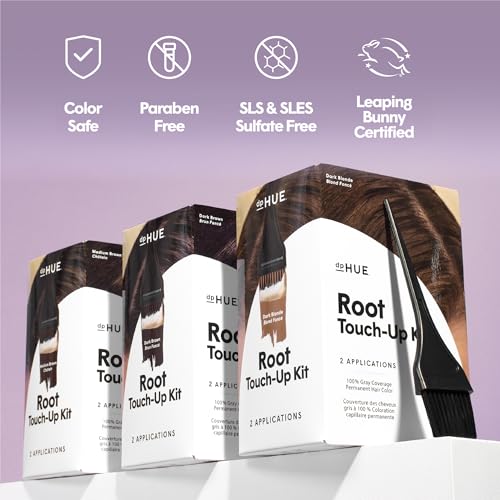 dpHUE Root Touch-Up Kit, Medium Brown - Permanent Hair Color for Gray Coverage - Includes Two Applications - Paraben, SLS & SLES Sulfate Free - Leaping Bunny Certified 1 Count (Pack of 1)
