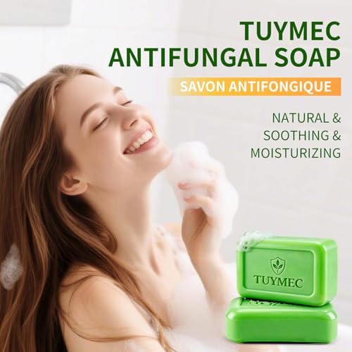 Tuymec Antifungal Bar Soap - Skin Fungus Treatment for Athlete’s Foot, Jock Itch & Ringworm - Medicated Anti Fungal Skin Soap with Clotrimazole 1% (Tea Tree, 2 Bars, 1 Case) Tea Tree