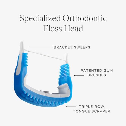 Slate Orthodontic Floss Head Refills, 20-Pack PFAS-Free nHa Woven Floss Ortho Floss Heads