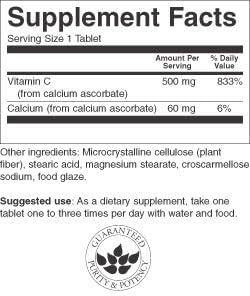 Swanson Buffered Vitamin C Antioxidant 500 mg, 250 Tablets | Vitamin C Bonded to Calcium So It's Gentle on the Stomach, Boosts Antioxidant Activity, Full Spectrum Plant Formula