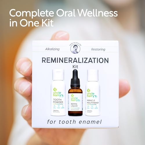 Uncle Harry's Natural Remineralization Kit for Tooth Enamel & Mineral - 3 Products Strengthen Weak Enamel & Correct Oral Care Issues (1 kit)