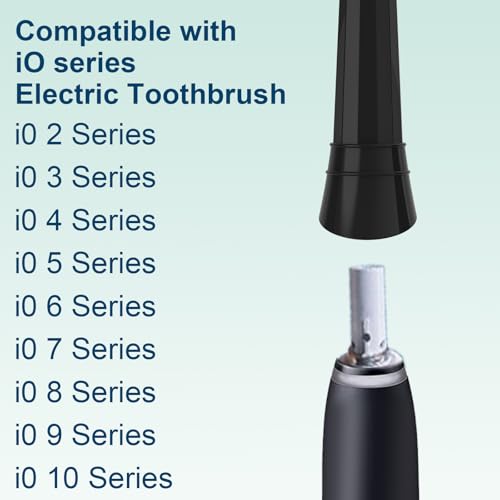 Replacement Heads Compatible with Oral B iO 3 4 5 6 7 8 9 10 Series Electric Toothbrush,Medium BristleToothbrush Heads Compatible with Oral B iO, Black 6 Count (Pack of 1)