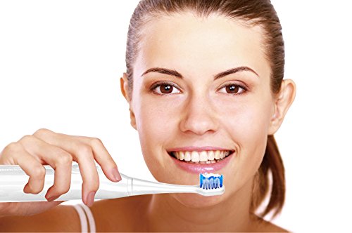 Pursonic S430 SmartSeries Electronic Power Rechargeable Sonic Toothbrush with 40,000 Strokes Per Minute, 12 Brush Heads Included (White) White 1 Count (Pack of 1)