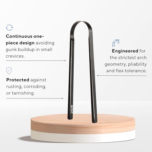 Tongue Scraper, Tongue Cleaner for Adults and Kids, Fights Bad Breath, Metal Tongue Scraper, Great for Oral Care, Oral Hygiene, Ayurveda Tongue Scraper, Hygiene Luxury Black Tongue Scraper. (2 Pack) 2 Pack