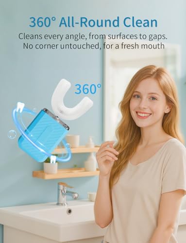 U-Shaped Electric Toothbrush with 4 Cleaning Modes, U Toothbrush Adult with Magnetic Contact Charging, U Toothbrush for Busy Professionals & Travelers