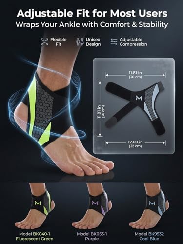 2-Pack Ankle Braces for Men Women Adjustable Sprained Ankle Stabilizer Support Brace Foot Drop Achilles Tendonitis Basketball Copper Compression Breathable Protection Plantar(2PACK Green) 2PACK Green
