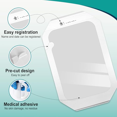 30 Packs Transparent Film Dressing 6'' x 8'' - Waterproof Bandages for Swimming, Showering, Wounds, Post Surgical Shower or IV Shield, Tattoo Aftercare Bandage, Scar Therapy, Adhesive Patches 6'' x 8''(30 PCS)