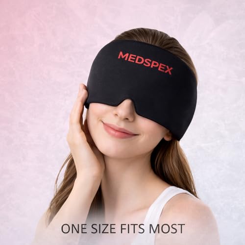Migraine Relief Cap [One Size] Headache Relief Cap for Cooling Ice Head Wrap, Hot/Cold Therapy Compression Gel Sinus Cover |Head Wrap for Tension, Puffy Eyes |Healthcare Hot & Cold Therapies Black - Head