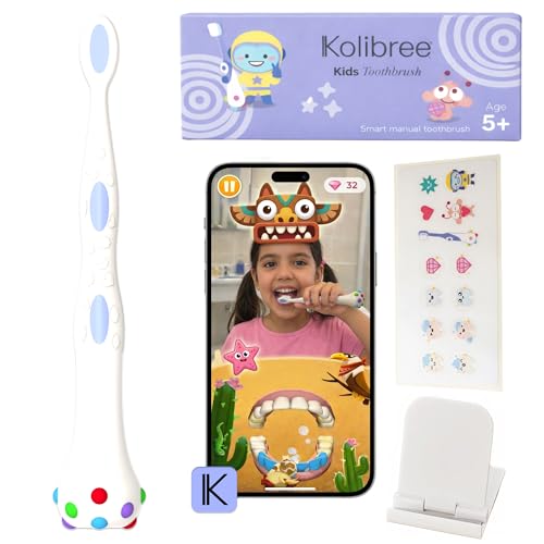 Kids AR Smart Toothbrush Kit with Freemium Brushing Games App and Phone Holder